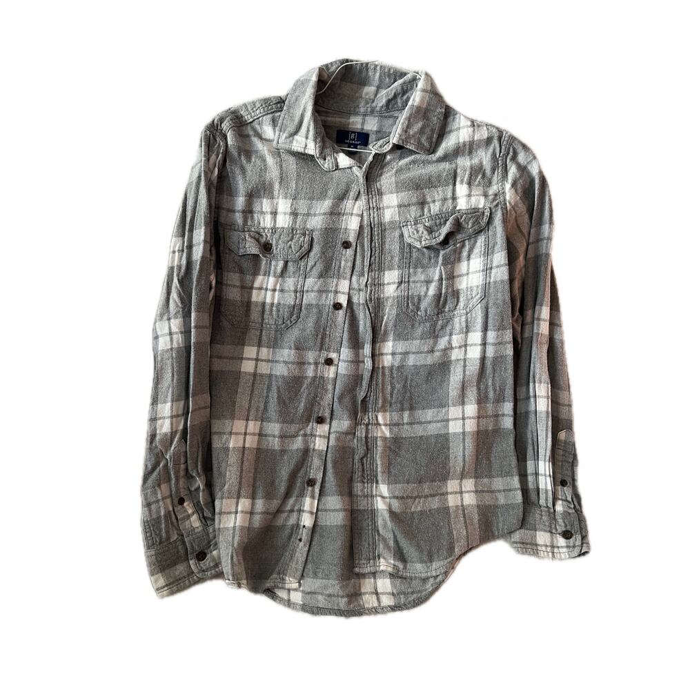 George Flannel Button Down Long Sleeve Shirt Mens M